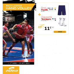 Pack LICENCE Volley/Hand short PACIFIK + chaussettes TENNIS PRO ELDERA