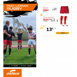 Pack LICENCE Rugby short HAKA + chaussettes TEAM ELDERA