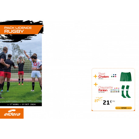 Pack LICENCE Rugby short CHELEM + chaussettes FANION ELDERA