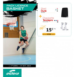 Pack LICENCE Basket short DUNK + chaussettes TENNIS PRO ELDERA