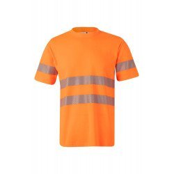 T-shirt coton manches courtes avec bande segmentée Haute Visibilité VELILLA 305508