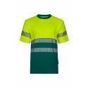 T-shirt coton bicolore manches courtes avec bande segmentée Haute Visibilité VELILLA 305509