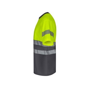 T-shirt coton bicolore manches courtes avec bande segmentée Haute Visibilité VELILLA 305509