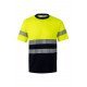 T-shirt coton bicolore manches courtes avec bande segmentée Haute Visibilité VELILLA 305509