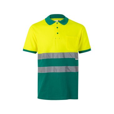 Polo coton bicolore manches courtes Haute Visibilité VELILLA 305513