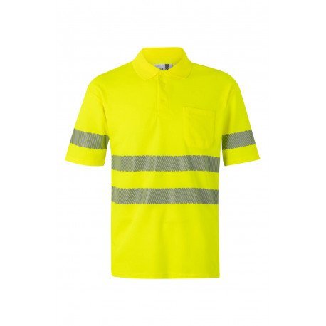 Polo coton manches courtes avec bande segmentée Haute Visibilité VELILLA 305522