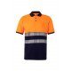 Polo coton bicolore manches courtes avec bande segmentée Haute Visibilité VELILLA 305523