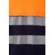 Polo coton bicolore manches courtes avec bande segmentée Haute Visibilité VELILLA 305523