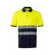 Polo coton bicolore manches courtes avec bande segmentée Haute Visibilité VELILLA 305523