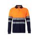Polo coton bicolore manches longues avec bande segmentée Haute Visibilité VELILLA 305525