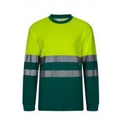 T-shirt coton bicolore manches longues Haute Visibilité VELILLA