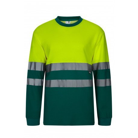 T-shirt coton bicolore manches longues Haute Visibilité VELILLA
