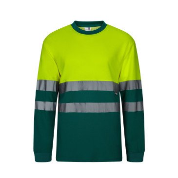 T-shirt coton bicolore manches longues Haute Visibilité VELILLA 305615