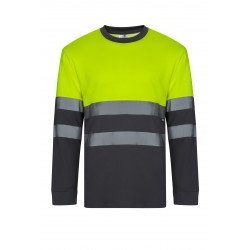 T-shirt coton bicolore manches longues Haute Visibilité VELILLA 305615