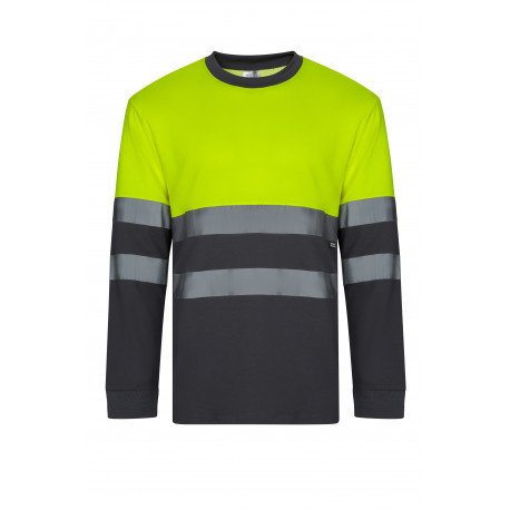 T-shirt coton bicolore manches longues Haute Visibilité VELILLA 305615