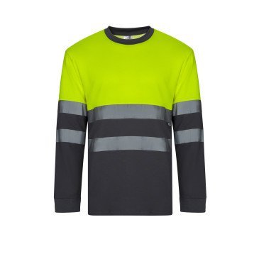 T-shirt coton bicolore manches longues Haute Visibilité VELILLA 305615