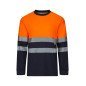 T-shirt coton bicolore manches longues Haute Visibilité VELILLA