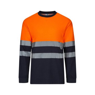T-shirt coton bicolore manches longues Haute Visibilité VELILLA 305615
