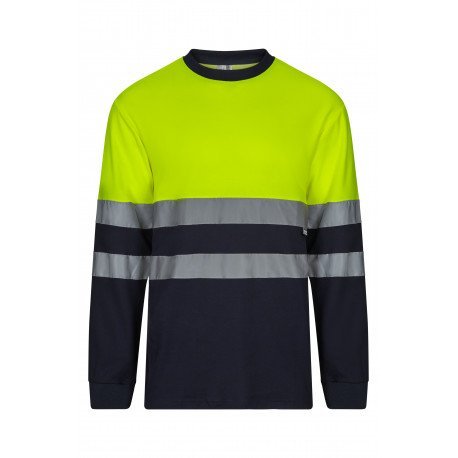 T-shirt coton bicolore manches longues Haute Visibilité VELILLA 305615