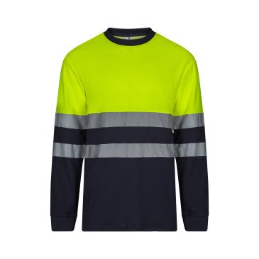 T-shirt coton bicolore manches longues Haute Visibilité VELILLA 305615
