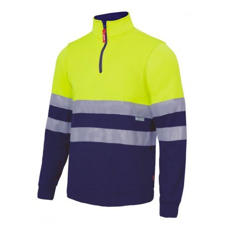 Sweat bicolore demi zippé Haute Visibilité VELILLA 305701