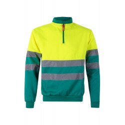 Sweat bicolore demi zippé Haute Visibilité VELILLA 305701