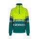 Sweat bicolore demi zippé avec bande segmentée Haute Visibilité VELILLA 305703
