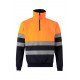 Sweat bicolore demi zippé avec bande segmentée Haute Visibilité VELILLA 305703