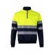 Sweat bicolore demi zippé avec bande segmentée Haute Visibilité VELILLA 305703
