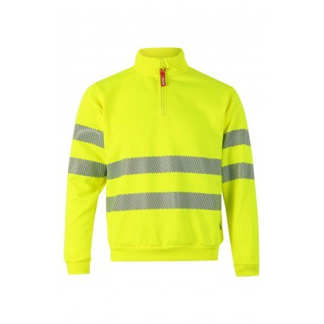 Sweat demi zippé avec bande segmentée Haute Visibilité VELILLA 305704