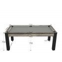Billard Arizona 7 pieds convertible en table à manger 8 personnes Coloris industriel tapis gris De Faugères