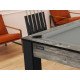 Billard Arizona 7 pieds convertible en table à manger 8 personnes Coloris industriel tapis gris De Faugères A001A020A032A073