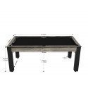 Billard Arizona 7 pieds convertible en table à manger 8 personnes Coloris industriel tapis noir De Faugères