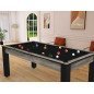 Billard Arizona 7 pieds convertible en table à manger 8 personnes Coloris industriel tapis noir De Faugères