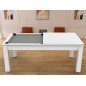 Billard Arizona 7 pieds convertible en table à manger 8 personnes Coloris blanc laqué tapis gris De Faugères