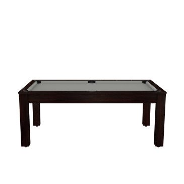 Billard Arizona 7 pieds convertible en table à manger 8 personnes Coloris wengé boisé tapis gris De Faugères A004A020A032A078