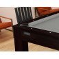 Billard Arizona 7 pieds convertible en table à manger 8 personnes Coloris wengé boisé tapis gris De Faugères