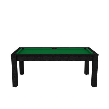 Billard Arizona 7 pieds convertible en table à manger 8 personnes Coloris noir boisé tapis vert De Faugères A005A017A029A079