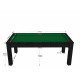Billard Arizona 7 pieds convertible en table à manger 8 personnes Coloris noir boisé tapis vert De Faugères A005A017A029A079