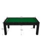 Billard Arizona 7 pieds convertible en table à manger 8 personnes Coloris noir boisé tapis vert De Faugères
