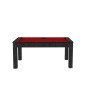 Billard Arizona 7 pieds convertible en table à manger 8 personnes Coloris noir boisé tapis rouge De Faugères Billard Arizona 7 pieds convertible en table à manger 8 personnes Coloris noir boisé tapis rouge De Faugères