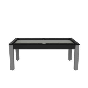 Billard Arizona 7 pieds convertible en table à manger 8 personnes Coloris noir grainé tapis gris De Faugères A006A021A032A076