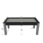 Billard Arizona 7 pieds convertible en table à manger 8 personnes Coloris noir grainé tapis gris De Faugères