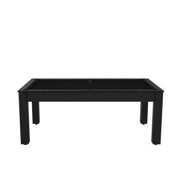 Billard Arizona 7 pieds convertible en table à manger 8 personnes Coloris noir grainé tapis noir De Faugères A006A021A033A073