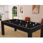 Billard Arizona 7 pieds convertible en table à manger 8 personnes Coloris noir grainé tapis noir De Faugères Billard Arizona 7 pieds convertible en table à manger 8 personnes Coloris noir grainé tapis noir De Faugères