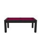 Billard Arizona 7 pieds convertible en table à manger 8 personnes Coloris noir grainé tapis prune De Faugères