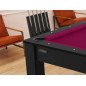 Billard Arizona 7 pieds convertible en table à manger 8 personnes Coloris noir grainé tapis prune De Faugères
