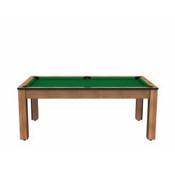 Billard Arizona 7 pieds convertible en table à manger 8 personnes Coloris hêtre boisé tapis vert De Faugères A007A017A029A077