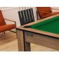 Billard Arizona 7 pieds convertible en table à manger 8 personnes Coloris hêtre boisé tapis vert De Faugères