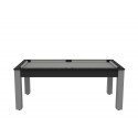 Billard Arizona 7 pieds convertible en table à manger 8 personnes Coloris carbone tapis gris De Faugères A008A020A032A076